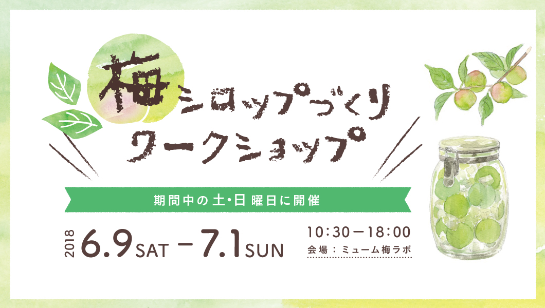 【梅シロップづくりWORK SHOP】今年も開催します!